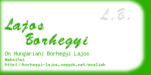 lajos borhegyi business card